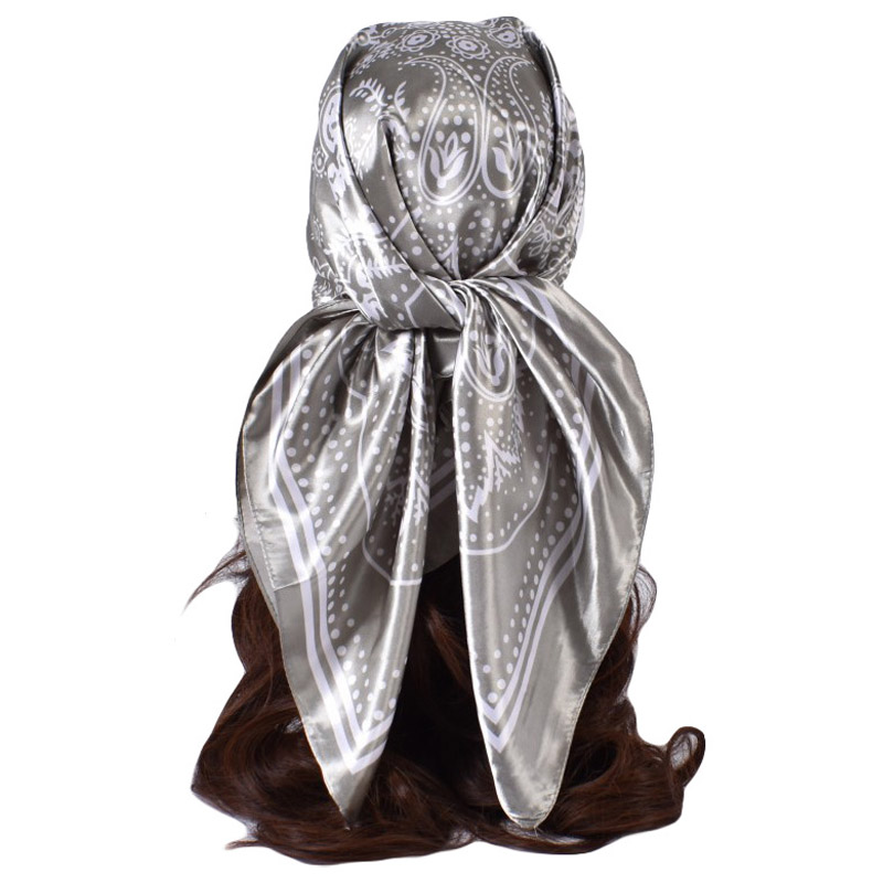 2025 luxe mode impression soie carré Foulard femmes doux Satin bandeau Foulard cravate femme bandeau Foulard sac ruban 90*90 cm