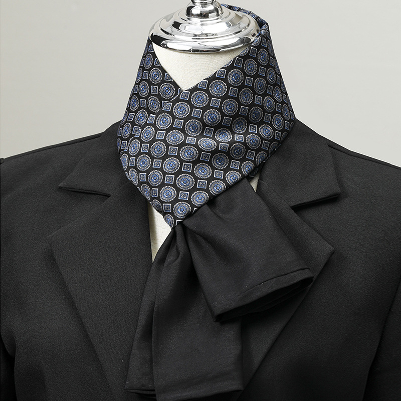 Écharpe pour hommes Imitation soie cou écharpe petit costume carré col de chemise costume cou affaires mince écharpe