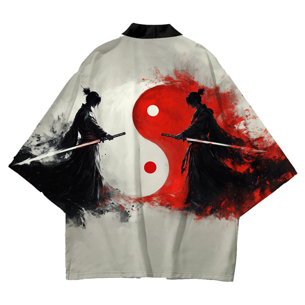Kimono Traditionnel Japonais à Motif de Chapelle Tai pour Homme, Imprimé Samouraï, Confortable, Classique, Haori, Haute Qualité, Unisexe