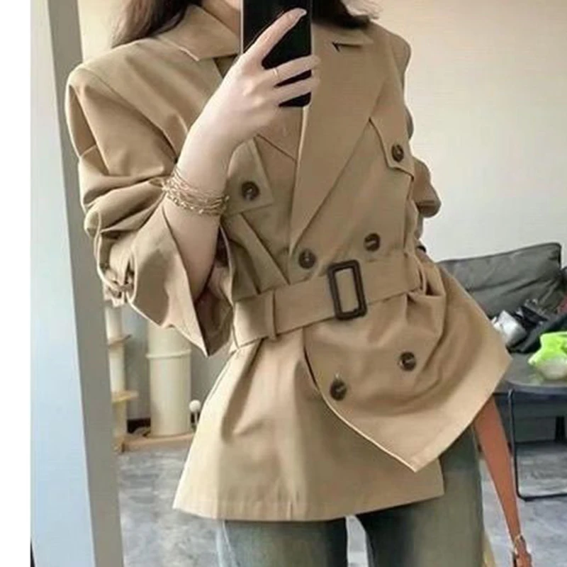 Manteau long à double boutonnage pour femme, coupe-vent avancé coréen, tempérament de la mode, automne et hiver, nouveau