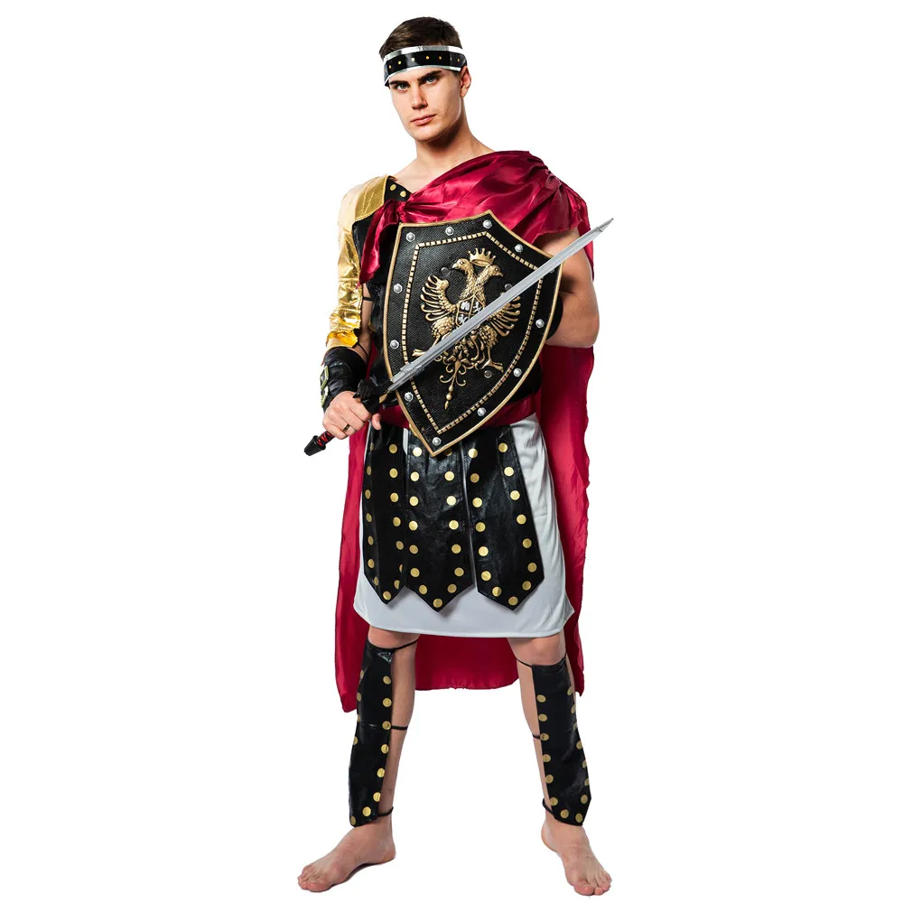 Costume de guerrier romain médiéval pour hommes, Costumes d'halloween, soldat spartiate, gladiateur, tenue de Cosplay, déguisement de fête de carnaval