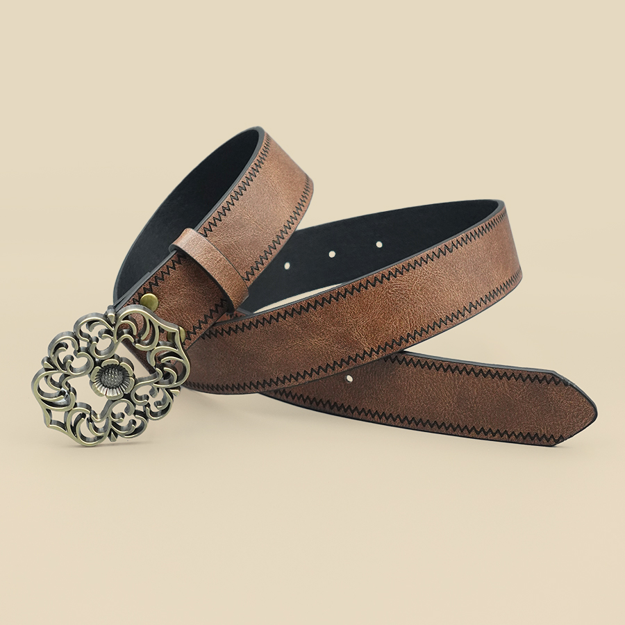 Ceinture classique de Style Denim occidental rétro, ceinture décontractée à la mode pour femmes, ceinture imprimée rétro, ceinture décorative classique