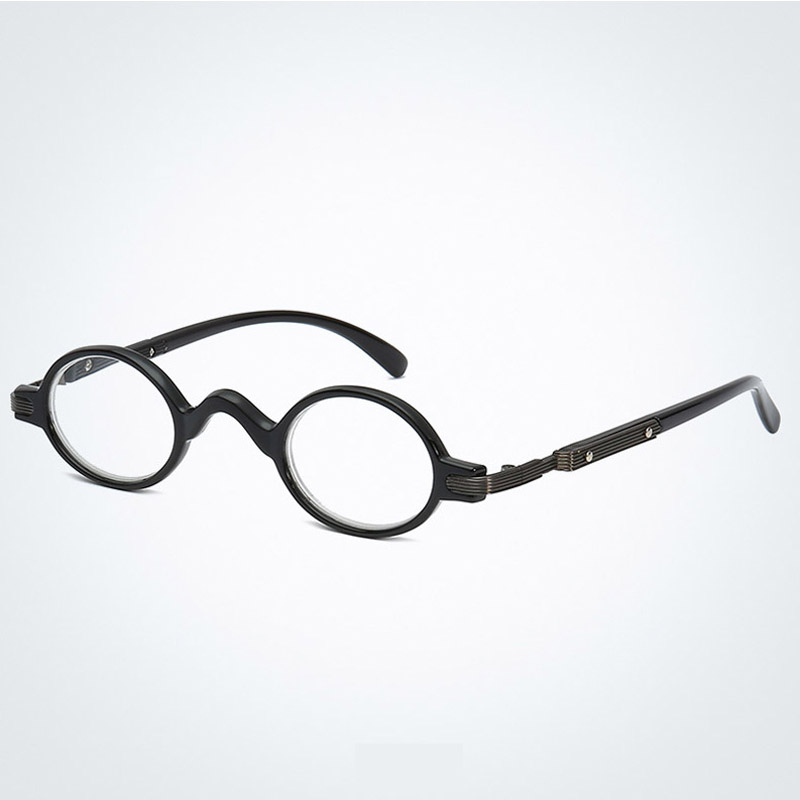 Petites lunettes de lecture rondes pour hommes et femmes, en métal avec monture de combinaison en plastique, lunettes élégantes de haute qualité pour lecteurs + 1.0 à + 4