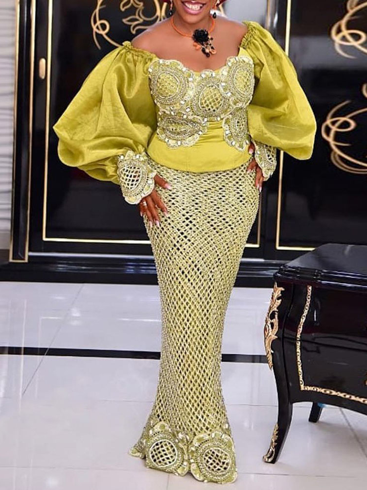 Robe Africaine Traditionnelle Ankara à Manches Bouffantes pour Femme Tenue de Soirée Éducative, Style Boubou Dubaï, 2023