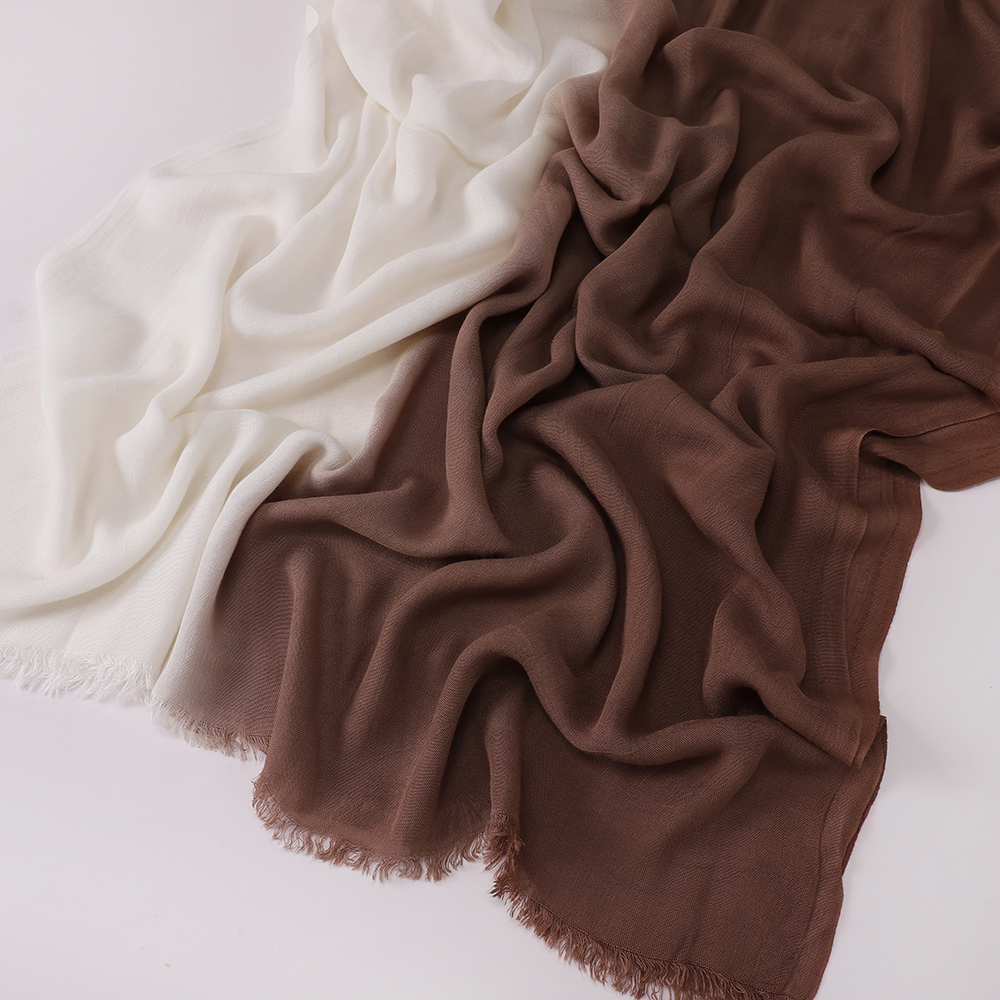 Musulman deux couleurs Hijabs dégradé écharpe musulman châle enveloppement islamique femmes foulard châles fournisseur