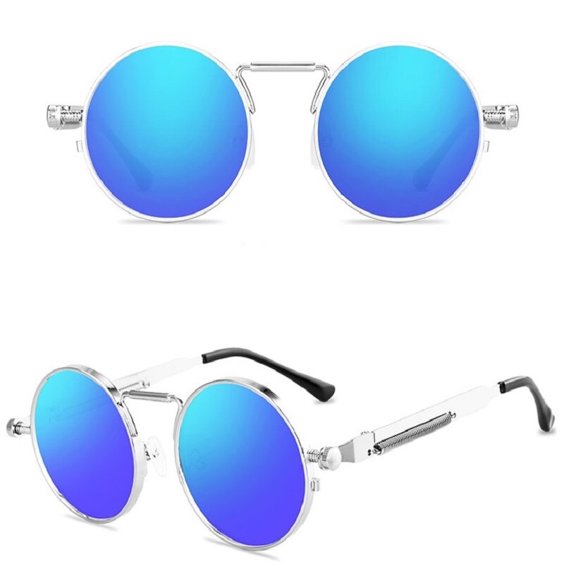 Rétro Hommes Punk Style lunettes de Soleil Coloré Rond En Métal Cadre Femmes Mode lunettes de Soleil Uv400 2023