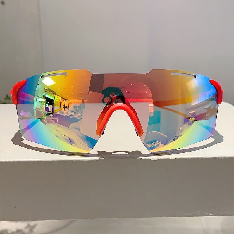Lunettes de soleil de sport à la mode pour hommes et femmes, pour randonnée, cyclisme, Cool, réfléchissant, miroir, sans bords