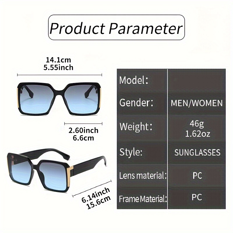 Lunettes de soleil carrées Extra larges pour hommes et femmes, lunettes de couleur dégradée de marque, fête d'été