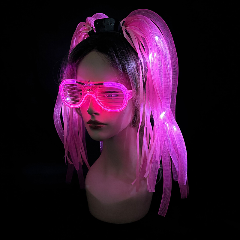 Accessoires de Cosplay pour enfants et adultes, bandeau de nouilles lumineux, bandeau de cheveux de carnaval d'anniversaire, Costume de Festival de fête, perruque de Cosplay d'halloween
