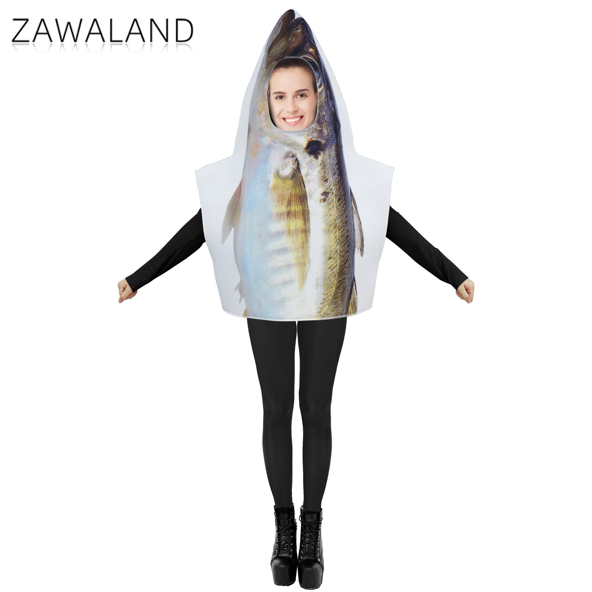 Zawaland femme homme poisson Costume décapterus Maruadsi Costume de fête fantaisie Couple Cosplay combinaison Halloween carnaval déguisement vêtements