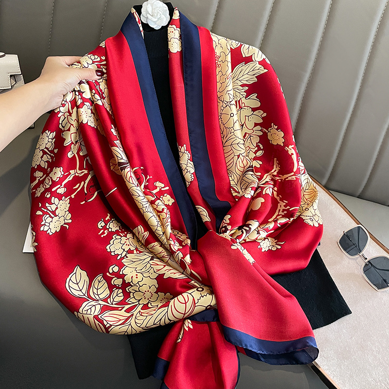 Écharpe de printemps pour femmes, Design de luxe, matériau en Polyester, écharpe lisse, châle doux, plage