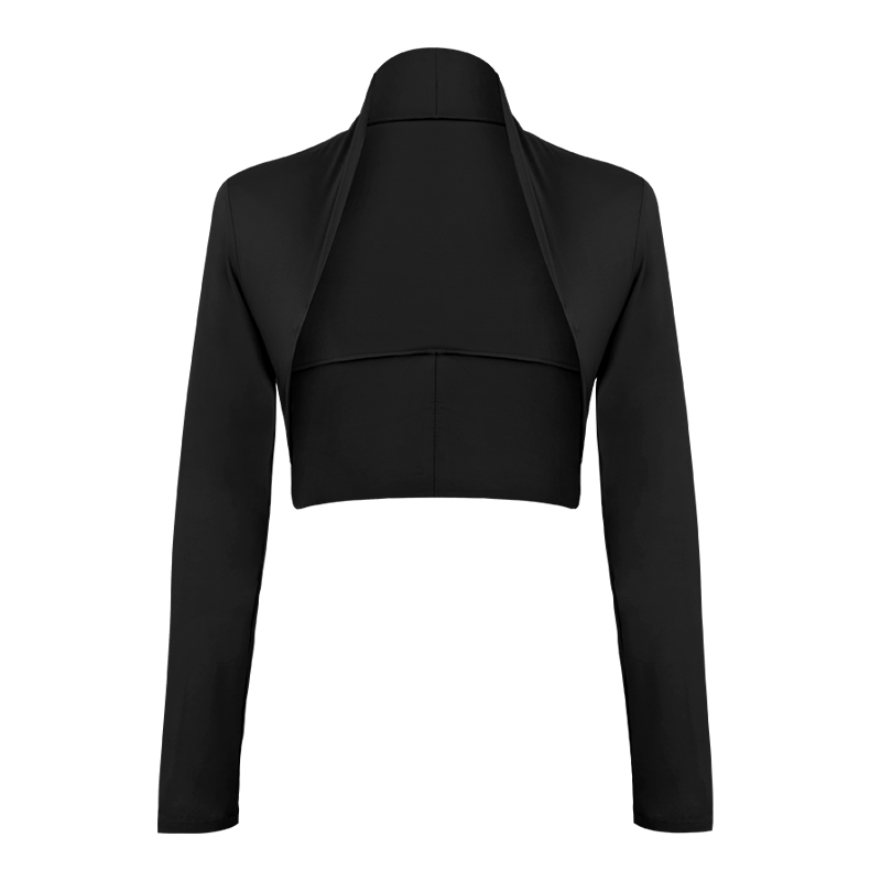 Chemise de danse noire à manches longues pour femmes, haussement d'épaules intégré, manteau de médicaments de ballet en Y, justaucorps de danse, robe caraco