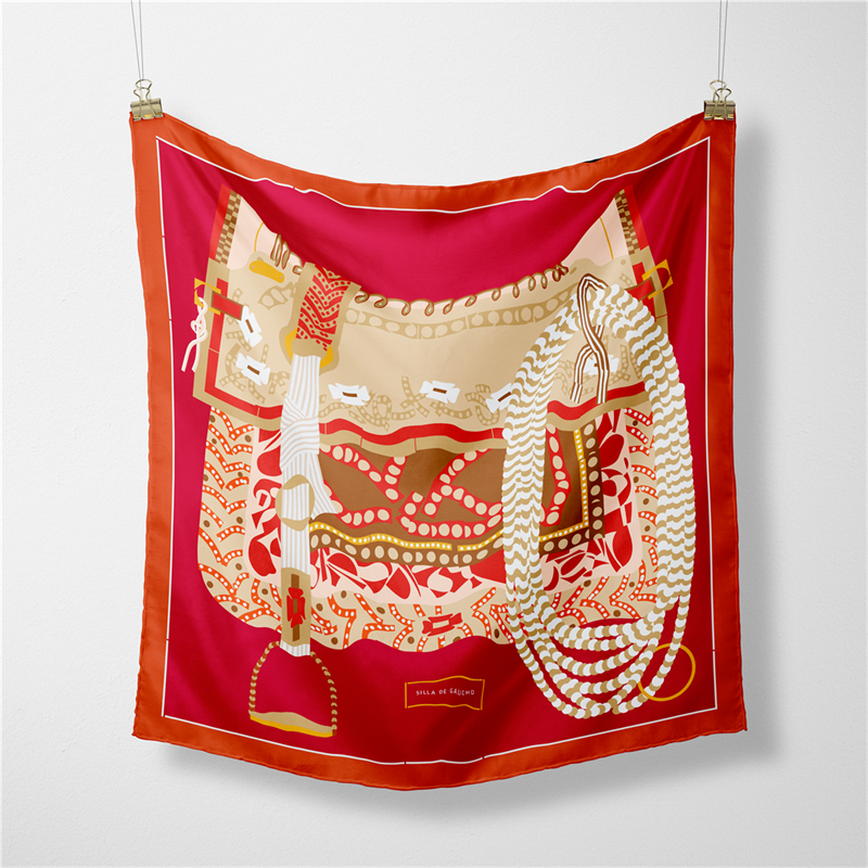 53CM marque foulards en soie couleur cheval 100% foulard en soie femmes châles Design de luxe Hijab écharpe mode foulards carrés foulard