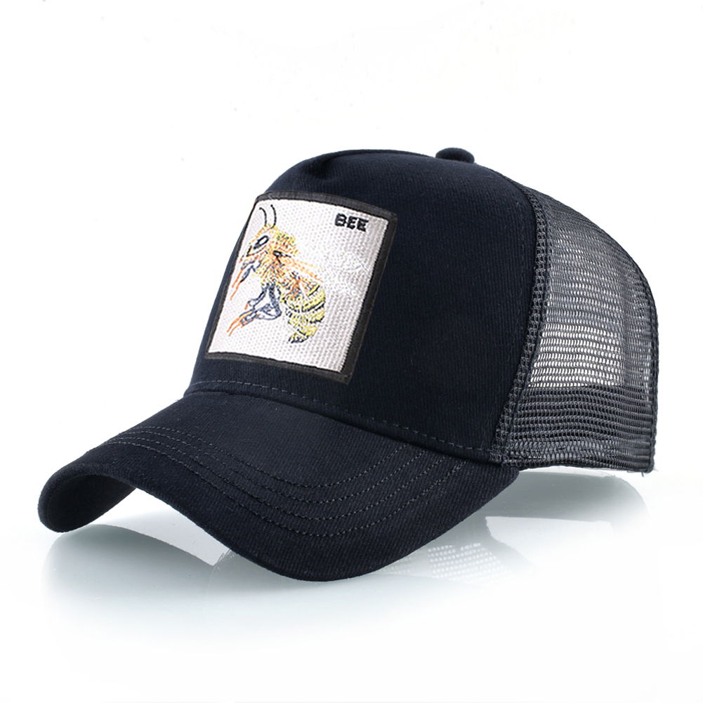 Casquette de Baseball unisexe à la mode avec broderie avec Patch d'abeille, casquette de camionneur Hip Hop pour hommes et femmes, chapeau pare-soleil réglable