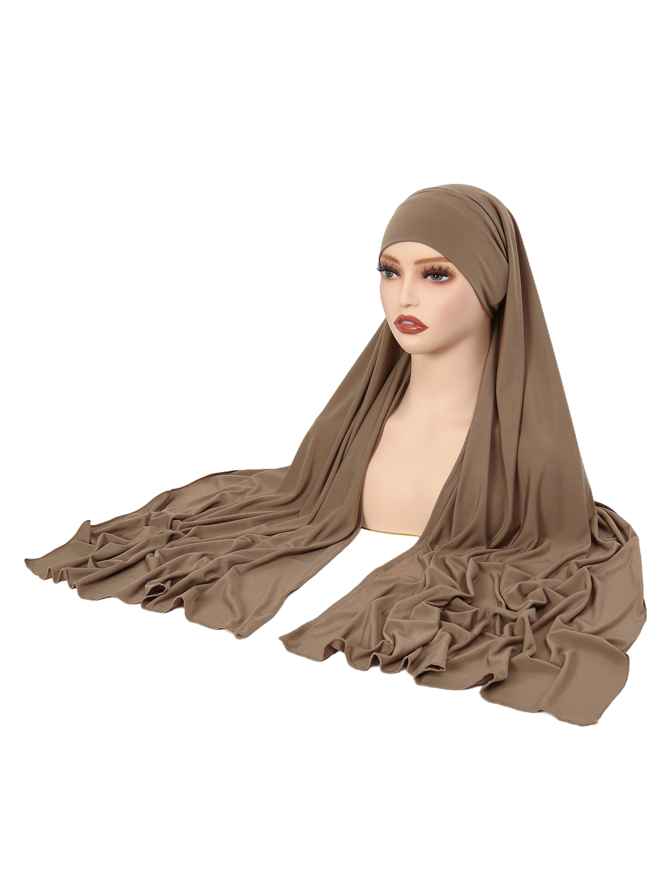 Cristal chanvre femmes Hijab couleur unie musulman dames Turban doux élastique foulard moyen-orient tête enveloppement foulard