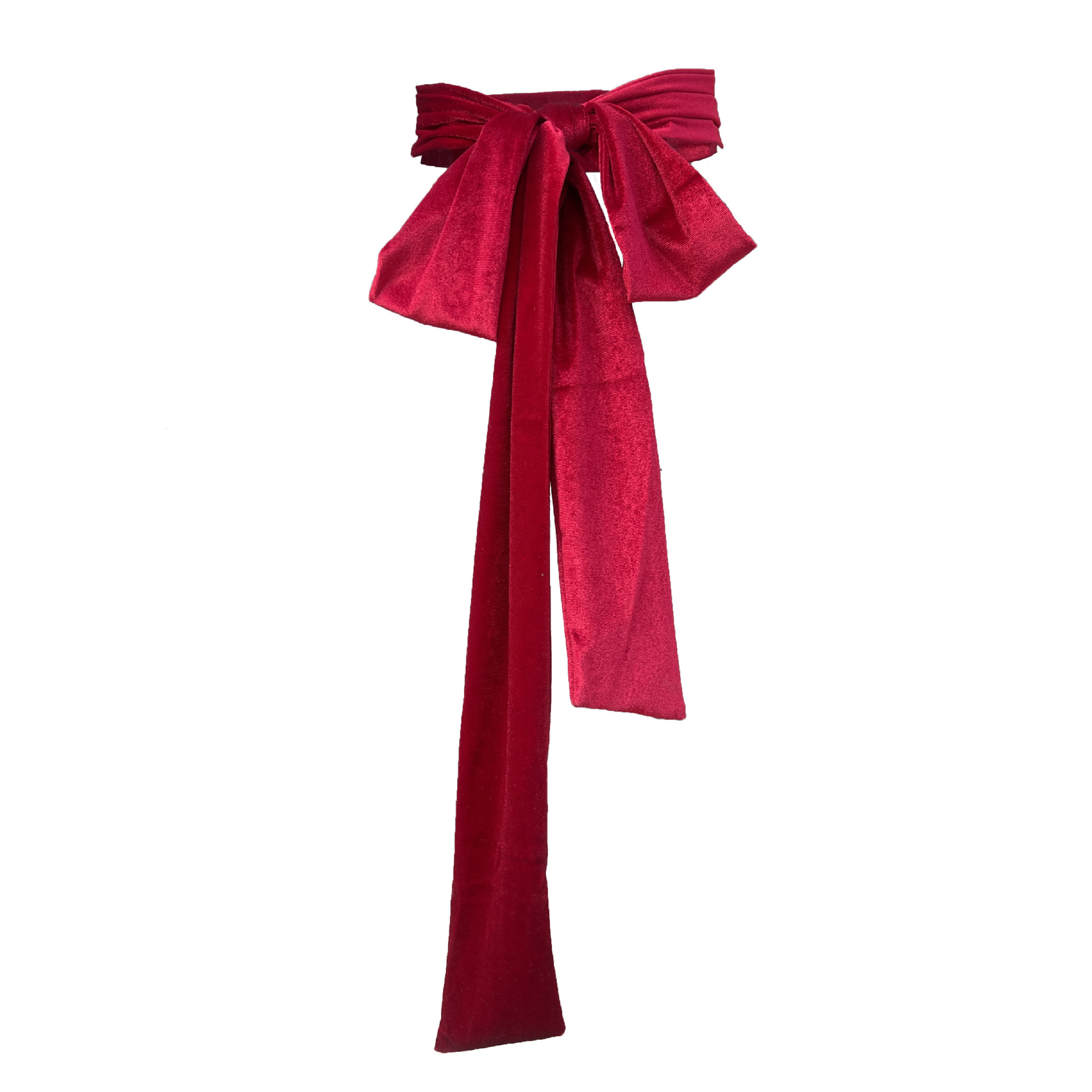 Ceinture longue vintage en velours 9x250cm pour femme, avec nœud à nouer soi-même, large ceinture de taille pour femme, noir, blanc, rouge