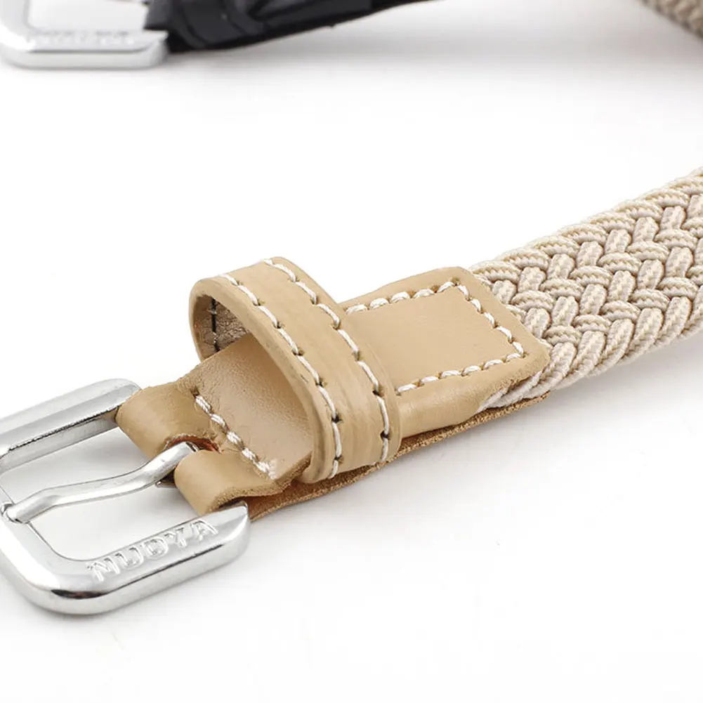 Hommes femmes décontracté tricoté boucle ardillon ceinture tissé toile élastique extensible tressé Stretch ceintures plaine sangle sangle