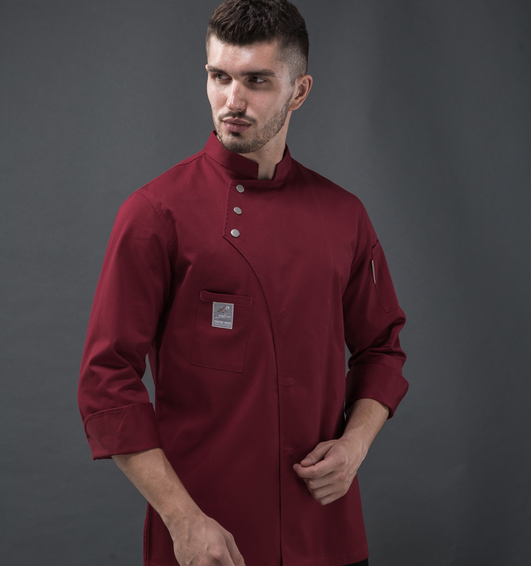 Uniforme de chef à manches longues, vêtements de cuisine de restaurant, manteau de chef de cuisine, vestes de travail, uniforme professionnel, tenue de salopette