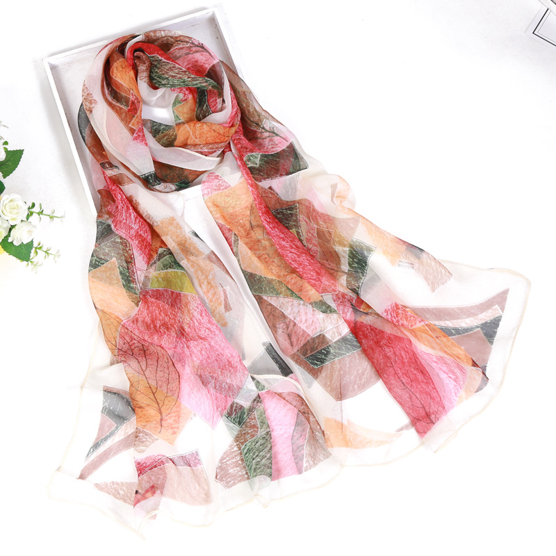 Foulard en mousseline de soie georgette pour femme, écharpe bandana, long châle d'été, élégant, fin et respirant