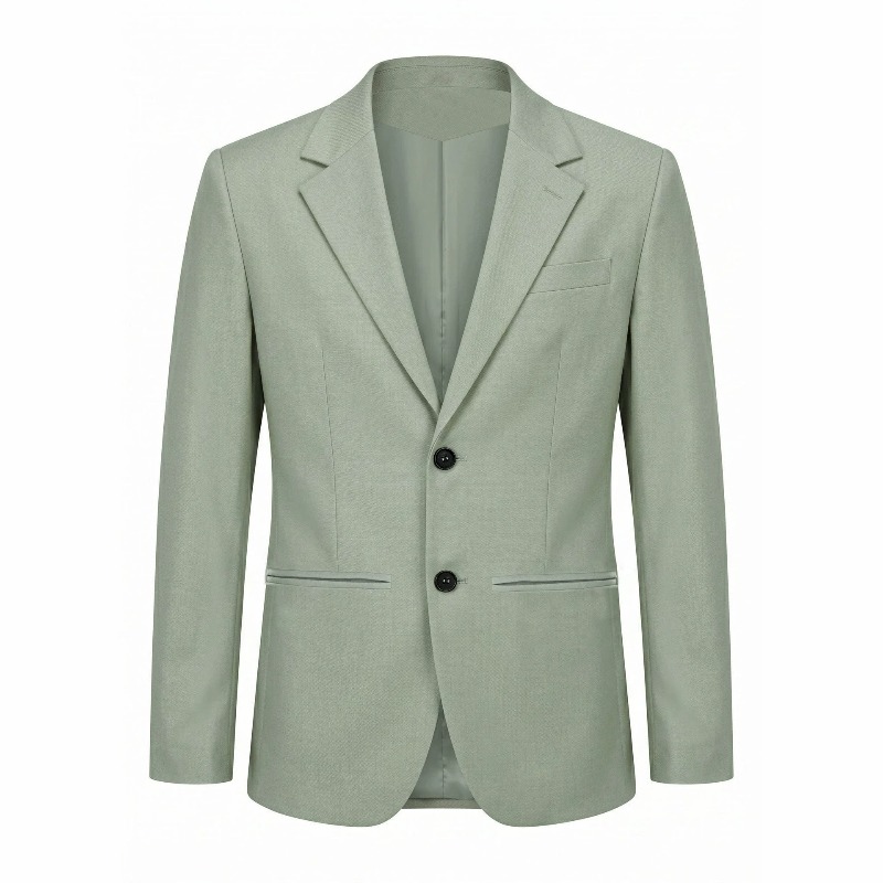 Blazer Homme KIDWHXR Style Coréen Slim Couleur Unie Col Rabattu Veste de Costume Décontractée Manches Longues pour Homme