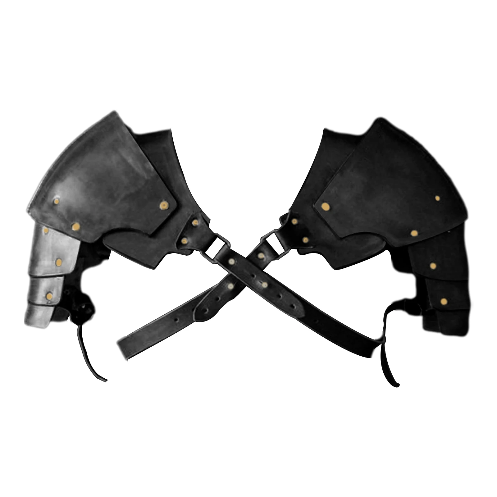 Cuir médiéval épaule Pauldron chevalier boucle réglable Steampunk épaule armure couverture Cape pour Cosplay fête hommes Costume