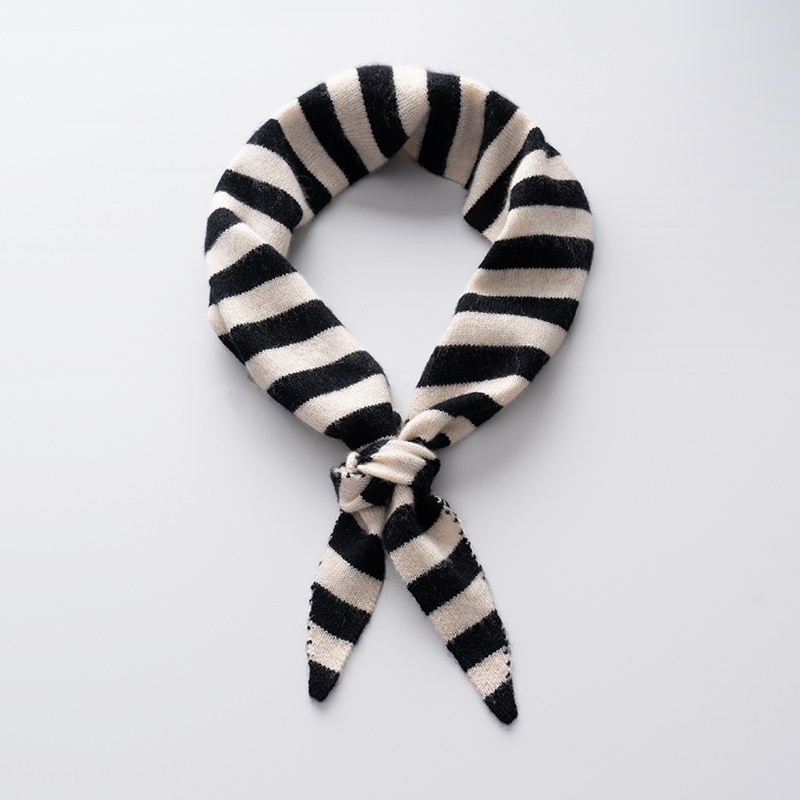 Nouveau châle Triangle automne hiver foulard tricoté rayé écharpe multifonctionnel décoratif chaud 100% cachemire cou écharpe