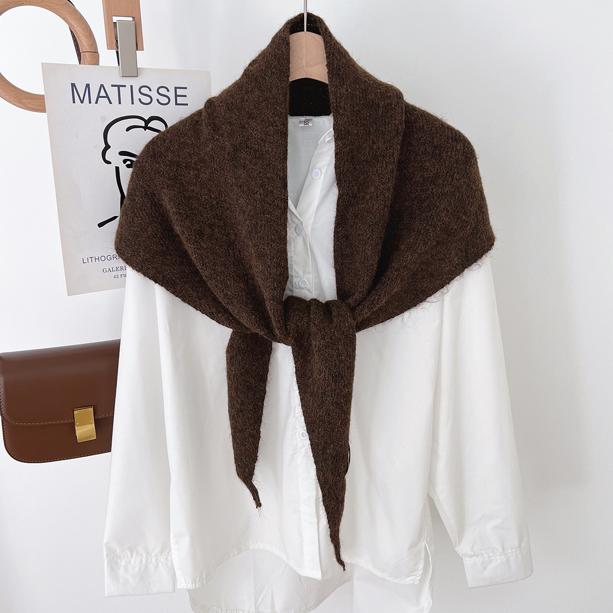 Laine hiver écharpe pour femmes chaud triangle tricot foulards Hijab solide dame châle enveloppement femme Pashmina Bandana foulards nouveau