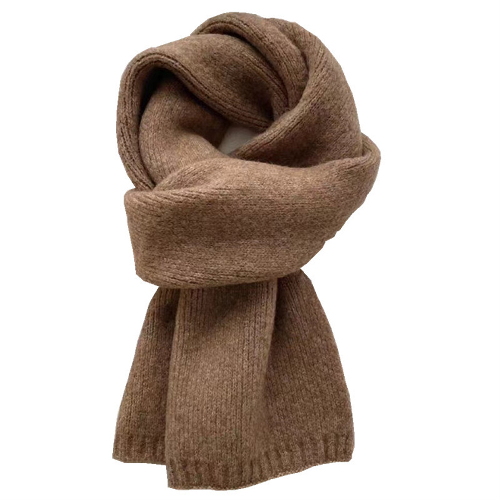 Mode cachemire écharpe hiver tricot hommes femmes écharpe thermique laine mélange foulard couleur unie plus chaud cou couverture nouveau 2025