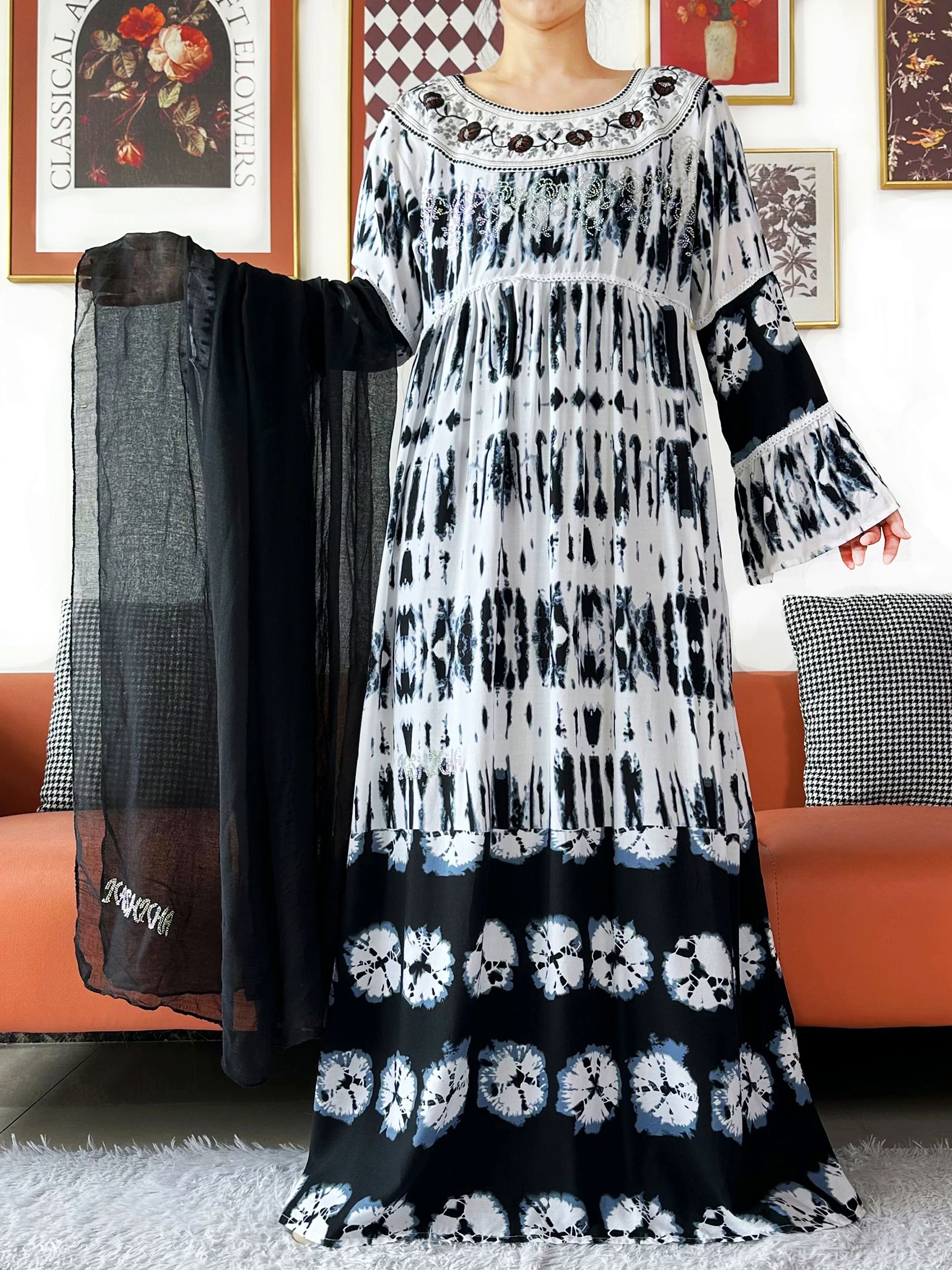 Kashkha – robe Abaya en coton pour femmes, élégante, de haute qualité, dubaï, manches longues, ample, style Boho, Maxi, décontractée, mode africaine, nouvelle collection