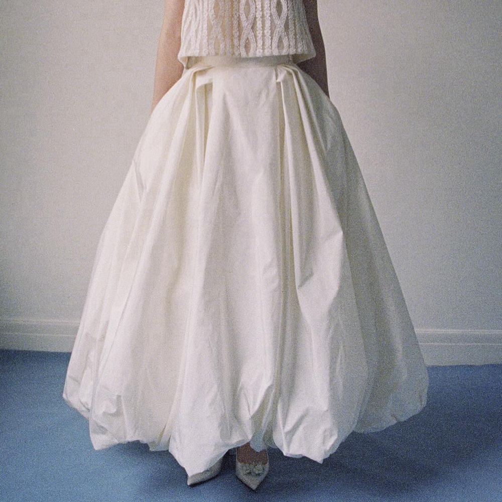 Jupe de mariée longue en taffetas de soie bouffante de haute qualité, asymétrique, en satin bulle, personnalisée, pour robe de bal, jupe maxi de mariée