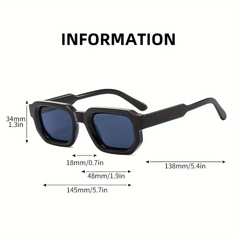 Ensemble de 4 lunettes de mode pour hommes, lunettes carrées rétro unisexes, accessoire de mode tendance et personnalisé