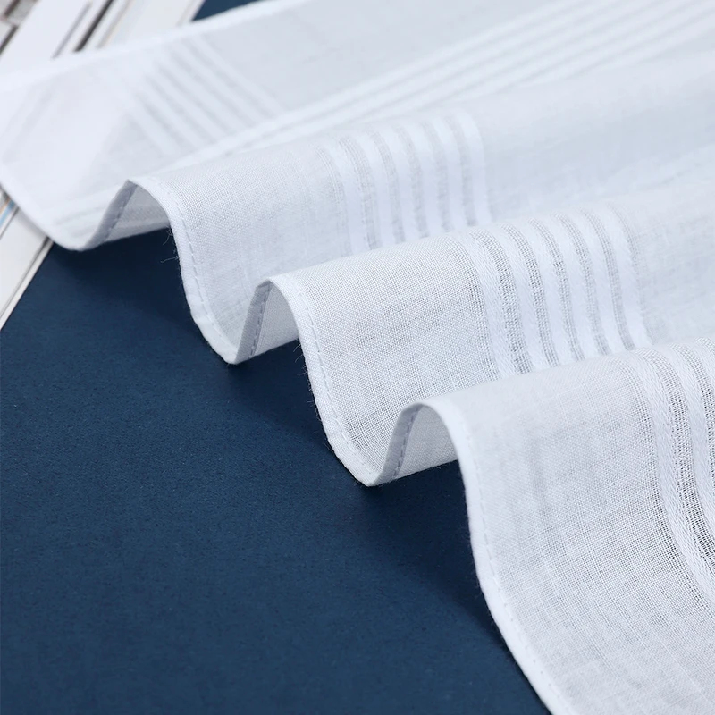 Lot de 6 mouchoirs unisexes en pur coton blanc avec bords en satin de couleurs unies, cadeaux de mariage pour les jeunes mariés, peuvent être utilisés comme tissus absorbants.