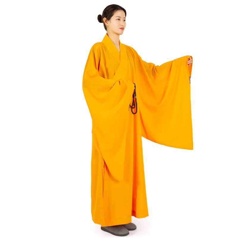 Robe traditionnelle chinoise de moines en lin pour adultes, longue robe pour le bouddhisme, vêtements de méditation Haiqing, vêtements de moine bouddhiste