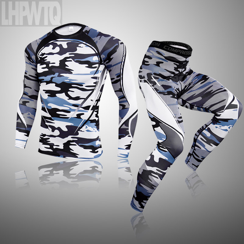 Ensemble de jogging de compression pour hommes, sous-vêtements thermiques d'hiver, tenues de sport, survêtement chaud pour hommes, vêtements de protection contre les éruptions cutanées, vêtements de MMA, taille 3XL
