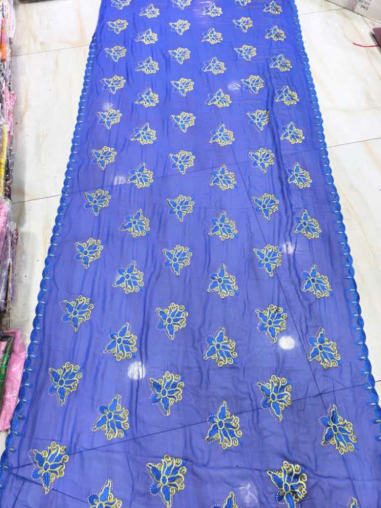 Écharpe Musulmane Africaine en Mousseline de Soie de Bonne Qualité 2026 – Dernière Collection de Hijabs Islamiques Africains en Mousseline avec Broderie de Dubaï – Foulard Kashkha Duba