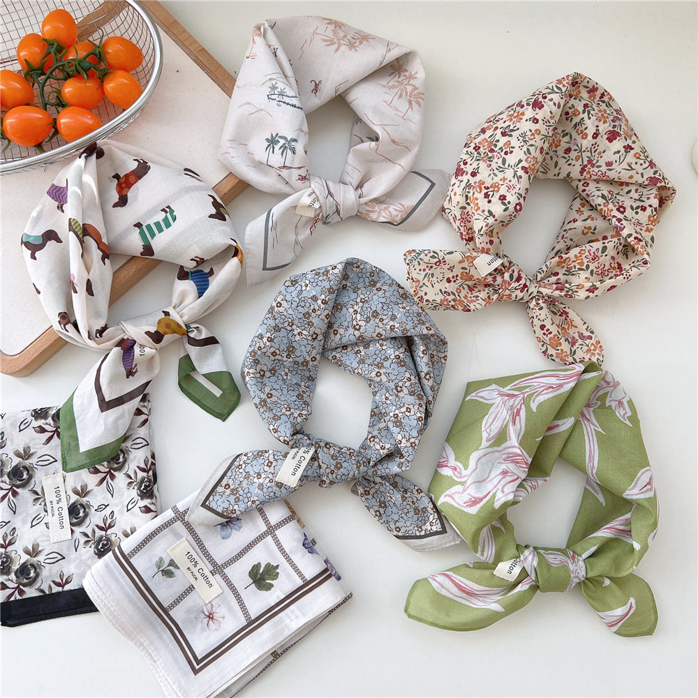 55*55 cm foulard coton Bandanas carré écharpe accessoires mouchoir foulard bandeau