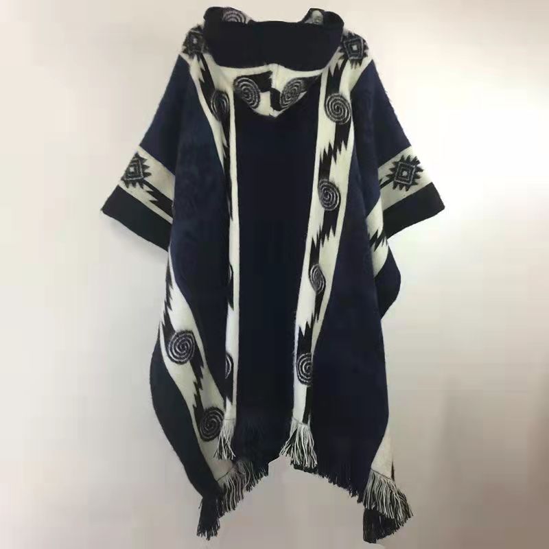 Trench-Coat ample à manches longues pour hommes, cape imprimée à capuche, châle Poncho, mode Hip Hop rétro Punk, vêtements décontractés, veste pull