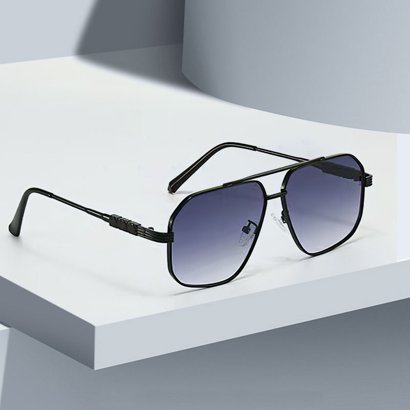 Lunettes de soleil à charnière en métal pour femmes, cadre transparent, lentille dégradée grise et rouge, lunettes carrées, mode moderne, nouveau, 2025