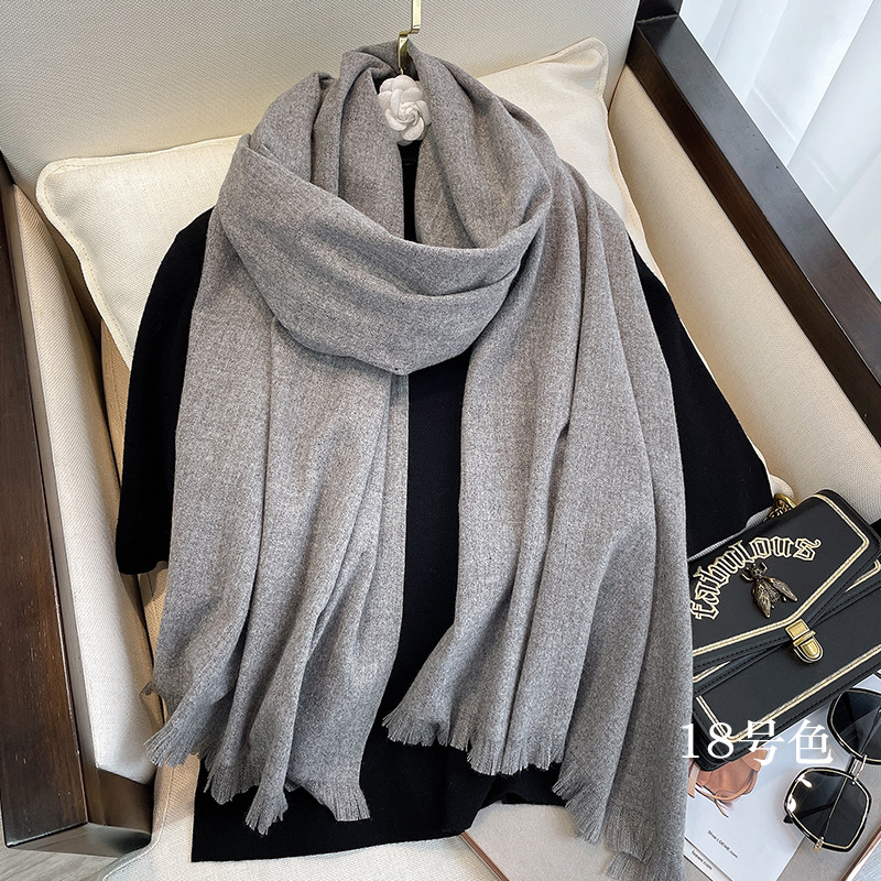 17 couleurs hiver chaud solide cachemire écharpe pour femmes grand 70*200 cm Pashmina châle enveloppes Bufanda femme foulards Hijab