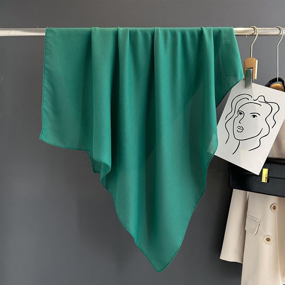 Nouveau 90*90 cm écharpe carrée couleur unie Imitation coton lin Hijab écharpe mouchoir