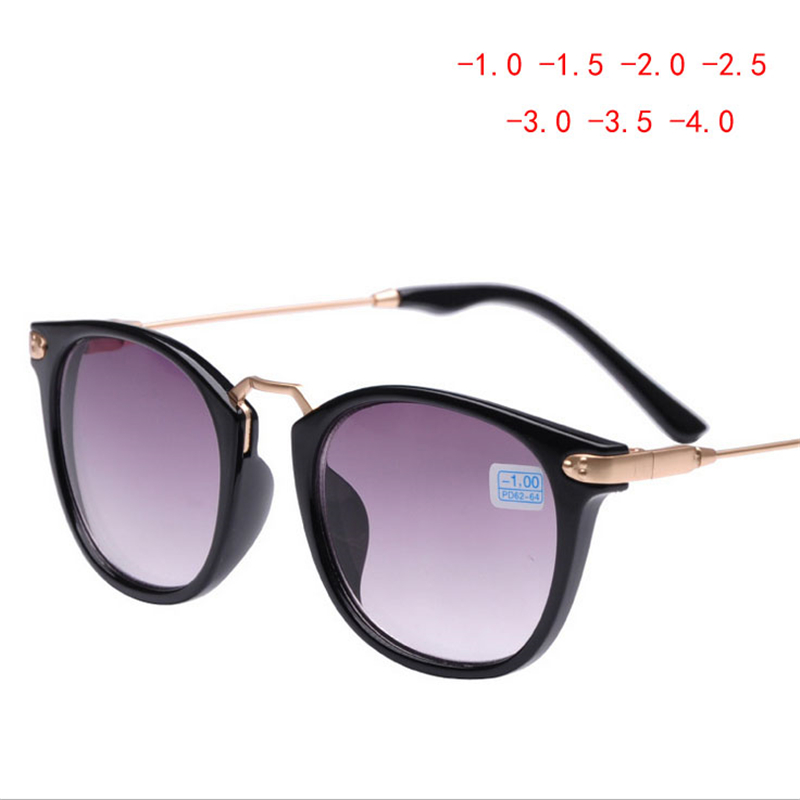 Lunettes de soleil ovales pour myopie, avec degrés, jambes métalliques à la mode, lunettes à courte vue, dioptrie-1.0 -1.5 -2.0 -2.5 -3.0 -3.5 -4.0