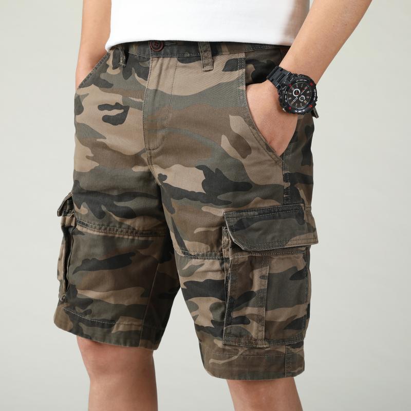 Shorts Cargo Camouflage Décontractés pour Hommes – Tendance Estivale, Confortables, Style Workwear Américain, Idéaux pour l'Extérieur et la Plage