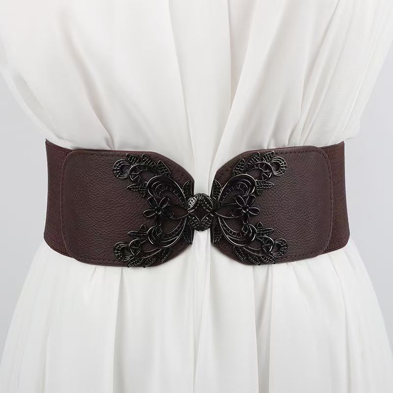 Ceinture avec ceinture élastique pour femmes, jupe décorative simple, manteau élastique polyvalent, assorti à la mode, robe, ceinture large