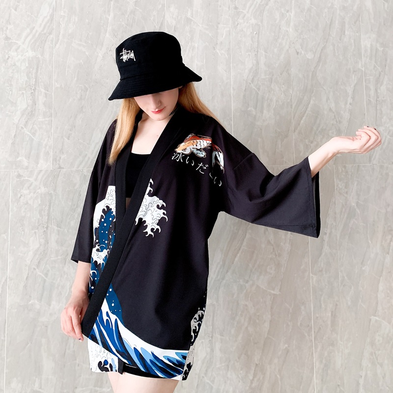 Haori – Kimono japonais pour femme, vêtement d'été, Yukata, Cardigan, Streetwear, chemise, Cosplay, FF2021