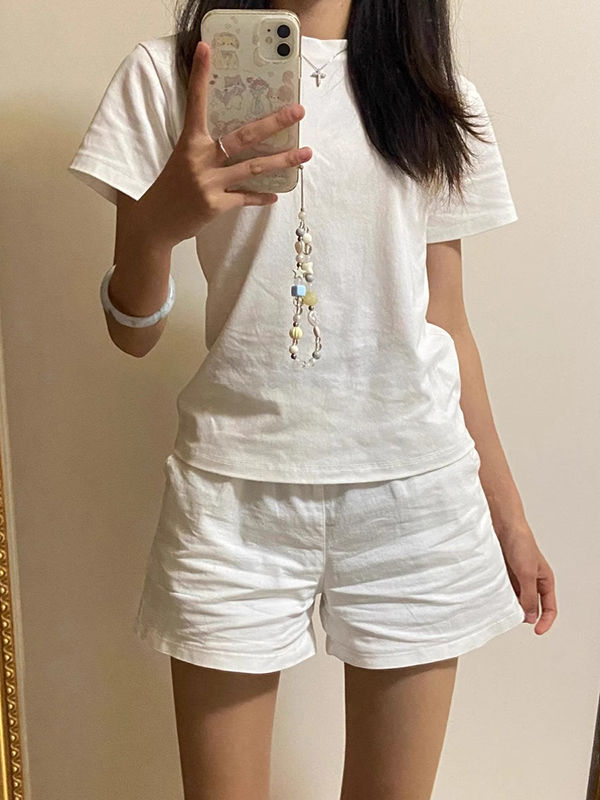Femmes Shorts blanc Shorts femmes Harajuku élégance taille haute Shorts une ligne mince décontracté fille chaude pantalon droit Sexy Shorts