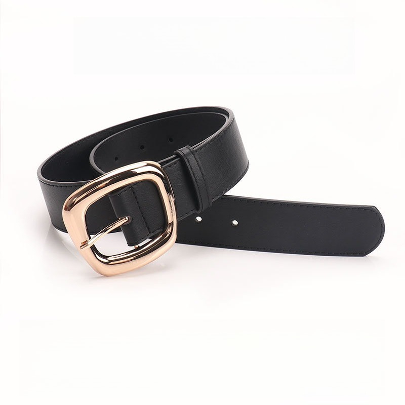 Ceinture large à boucle trapézoïdale polyvalente pour femmes, à la mode, pour les déplacements, Style décontracté, associé à des vêtements en jean, nouvelle collection