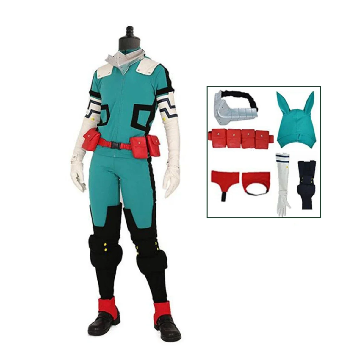 Costume de Cosplay Midoriya Izuku, uniforme, combinaison de combat verte, ensemble complet, Costume d'halloween de Cosplay de l'académie My Hero Kostum