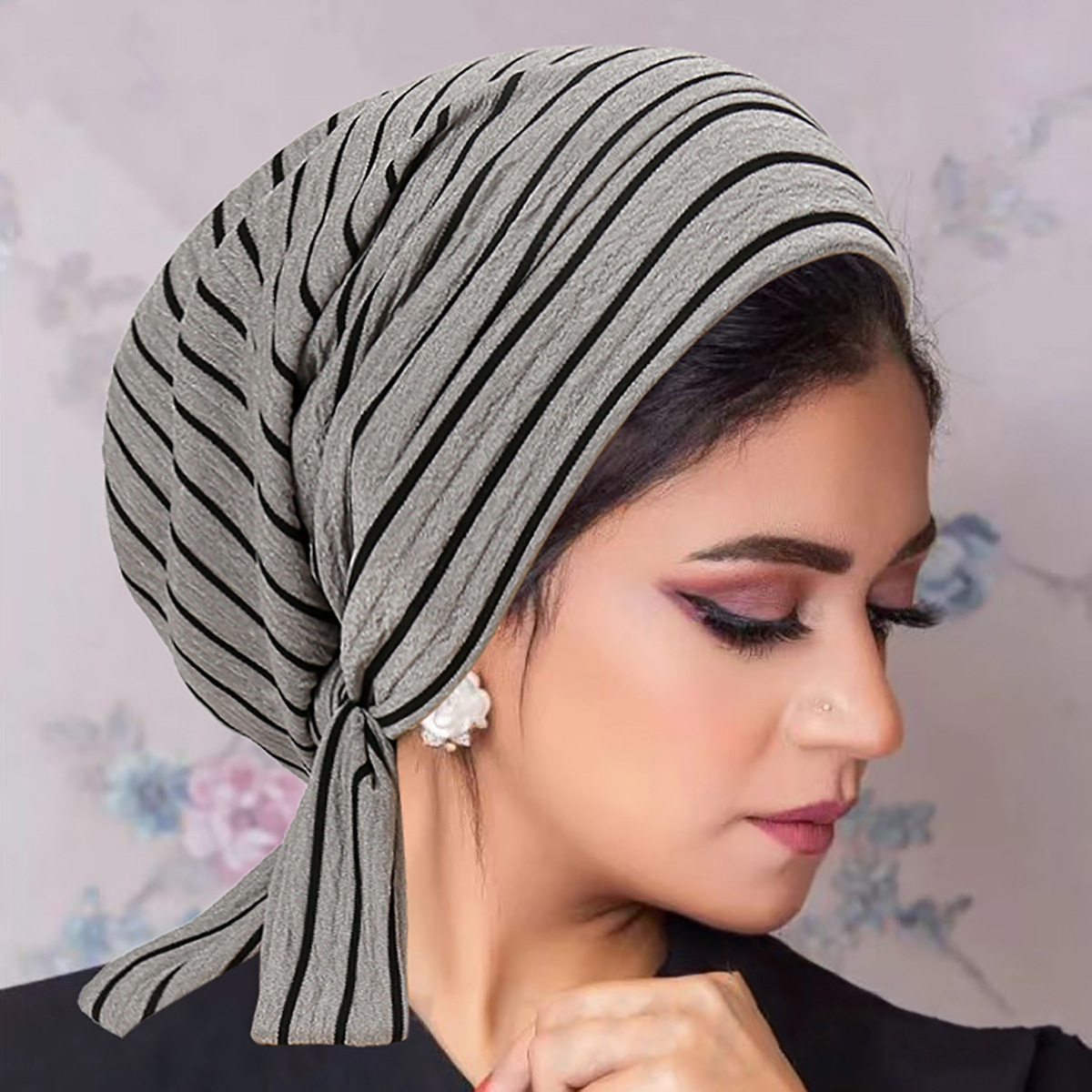 2024 nouvelle mode rayure Turban casquette femmes musulman Hijab islamique chimio casquette foulard dames tête enveloppement couverture Hijab écharpe