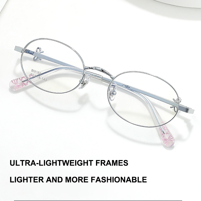 Lunettes ovales ultralégères en métal, monture élégante avec nœud papillon, lunettes pour femmes, Design de luxe rétro