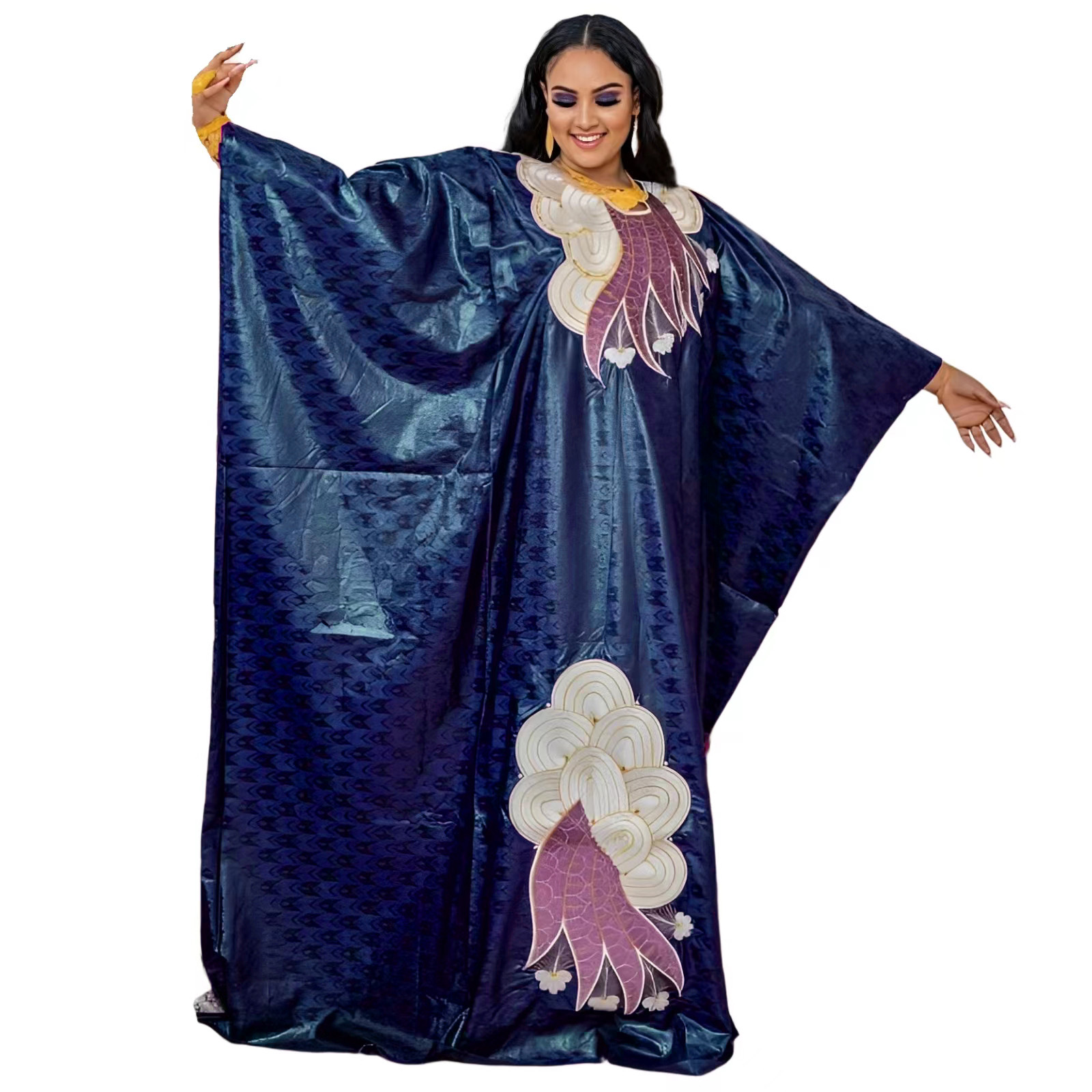 Robe africaine pour femmes Plus Si ze broderie Weddi ng invité longue robe Maxi avec écharpe